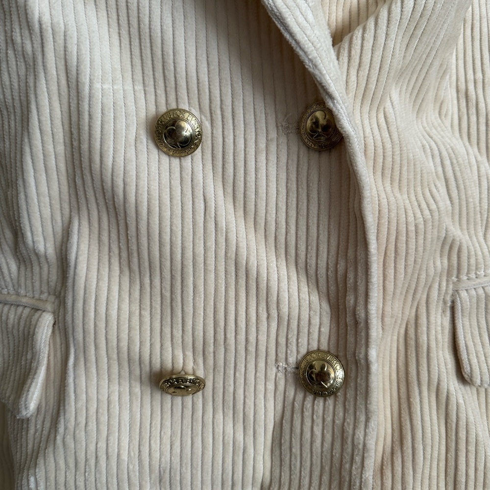 Rowing Blazers x Target Cream Corduroy Double Breasted Blazer NWT 2X DEFECT - Picture 3 of 10